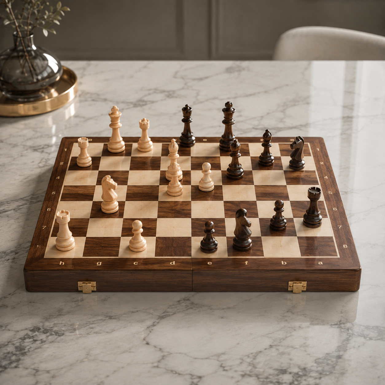 Walnut Chess Set 39x39 cm